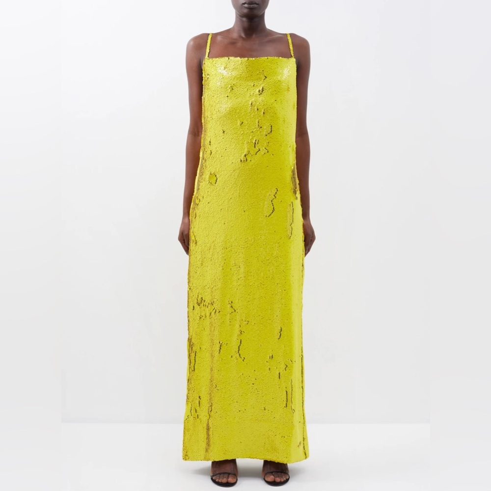 MARQUES'ALMEIDA square-neck sequinned maxi dress Size 12 US originally $955